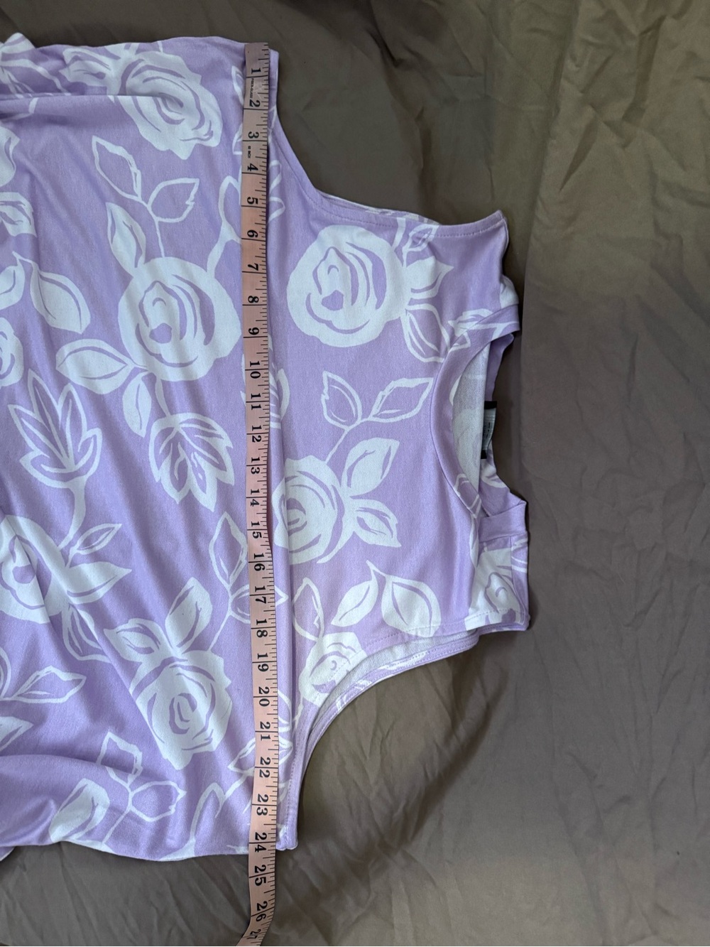 Lane Bryant Lavender Floral long tank top - Picture 5 of 7